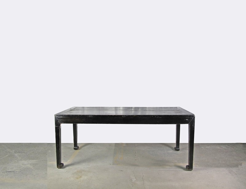 35" Tall Antique Black Lacquer Table gallery
