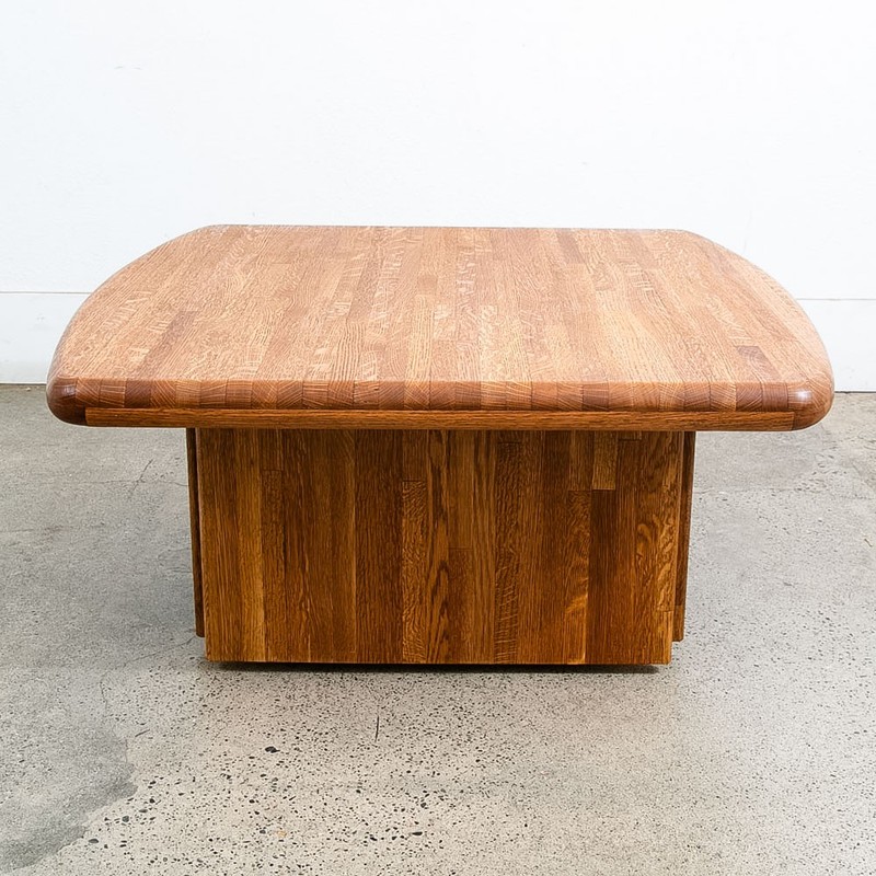 Mid Century Danish Modern Side Table Solid Oak American Butcher Block Coffee NM gallery