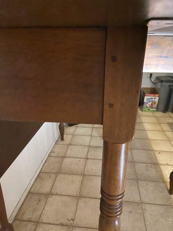 Antique Drop Leaf Dining Table with Swing Leg Wooden Hinge And Pegs gallery