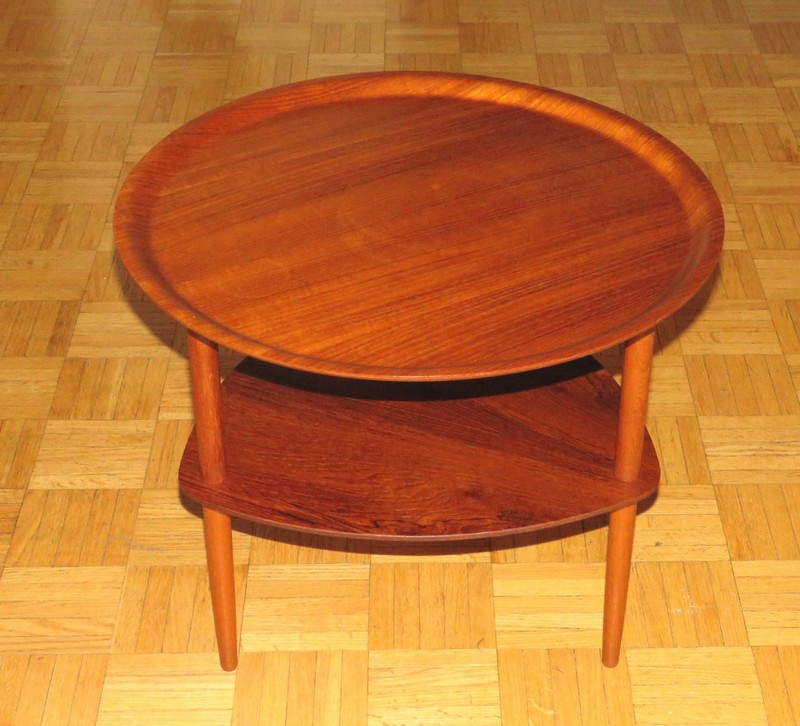 VINTAGE 1950 FRITZ HANSEN DANISH MODERN TEAK WOOD TRAY SIDE TABLE DENMARK MCM gallery