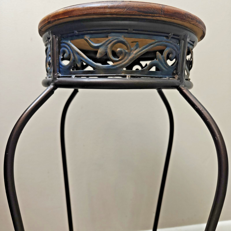 Wood Top Metal Plant Stand gallery