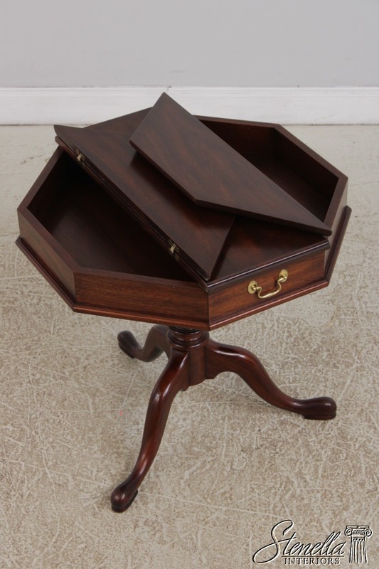 L72848: HENKEL HARRIS Mahogany Octagon Lift Top Table gallery