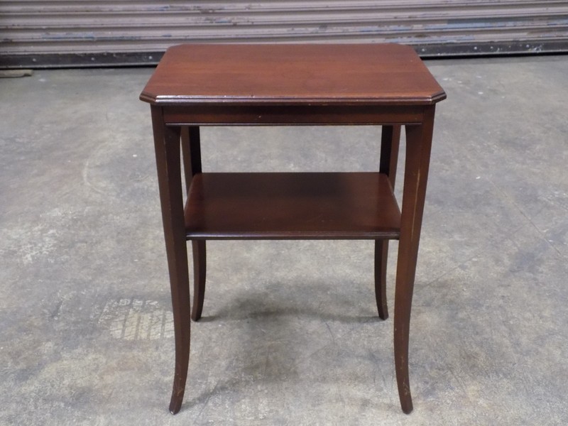 Vintage Mid Century Mersman Solid Mahogany Side Table Tier Shelf MCM 1950s gallery