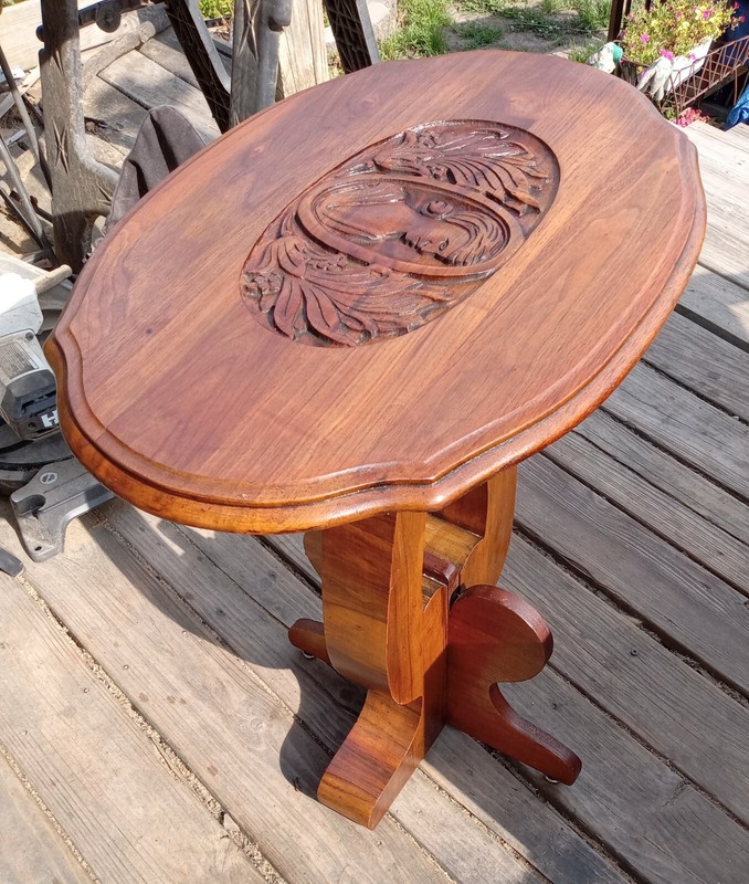 Walnut Carved Empire Side Table / End Table (ET183) gallery