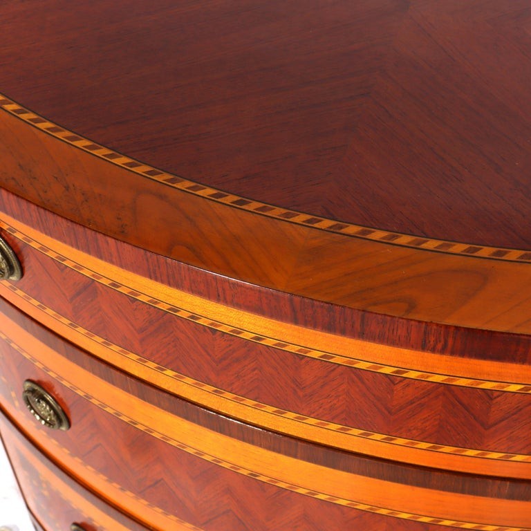 Pair Italian Hepplewhite Style Satinwood & Rosewood Inlaid Demilune Consoles gallery