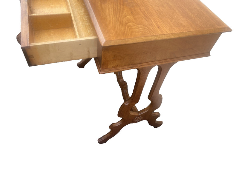 66588 Antique Walnut Victorian Lamp Table Stand gallery