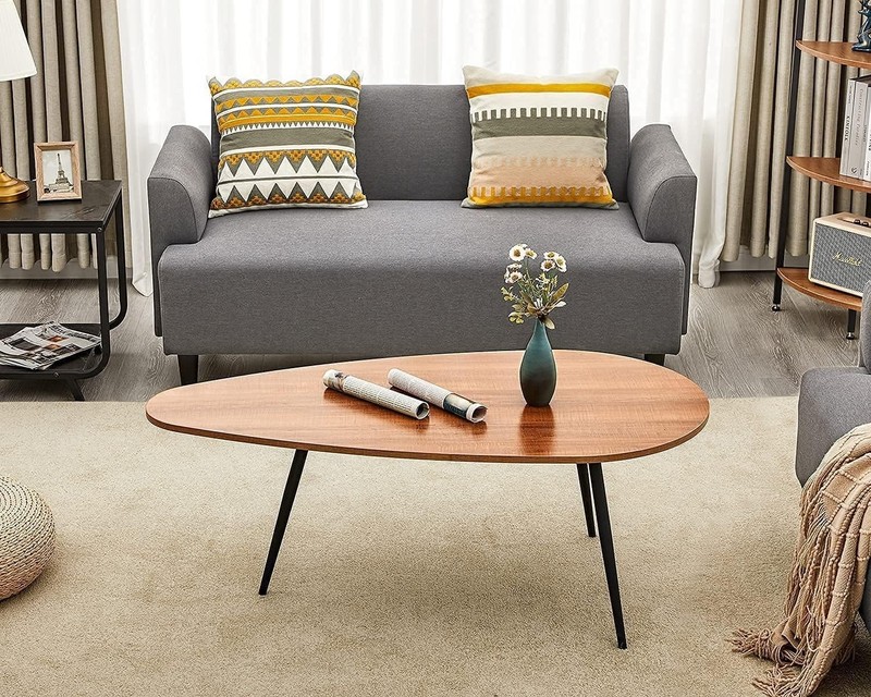 Mid-Century Walnut Oval Coffee Table - Rustic Accent for Stylish Living Rooms gallery