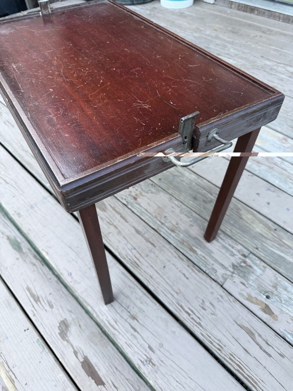 Ferguson Brothers Vintage Folding Butler Tea Table Metal Handles Hoboken NJ 7708 gallery