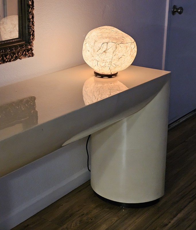 MCM Goatskin Long Chic Lacquered Console Table Karl Springer Style 72"x18"x30" gallery