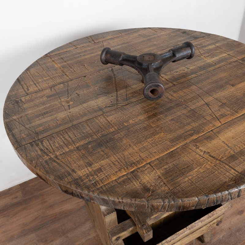 Early 20th Century Wine Tasting Table with Wine Press Base gallery