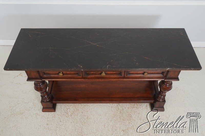 72314: HENREDON 3 Drawer 2 Tier Marble Top Console Table gallery