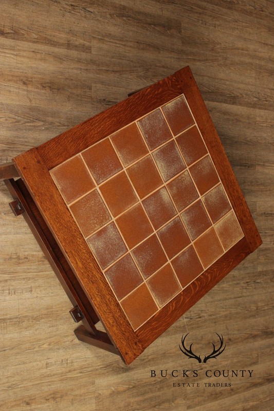 Stickley Mission Collection Oak Tile Top Coffee Table gallery