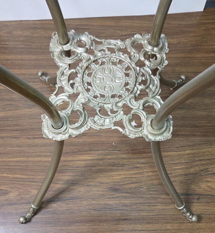 Antique Victorian Marble Top Plant Stand Tall Pedestal Ornate Filigree Baroque gallery