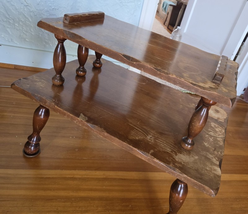 OAK SIDE TABLES ~ Vintage ~ Spindle leg with 2 tiers ~ Set of 2 ~ DIY????