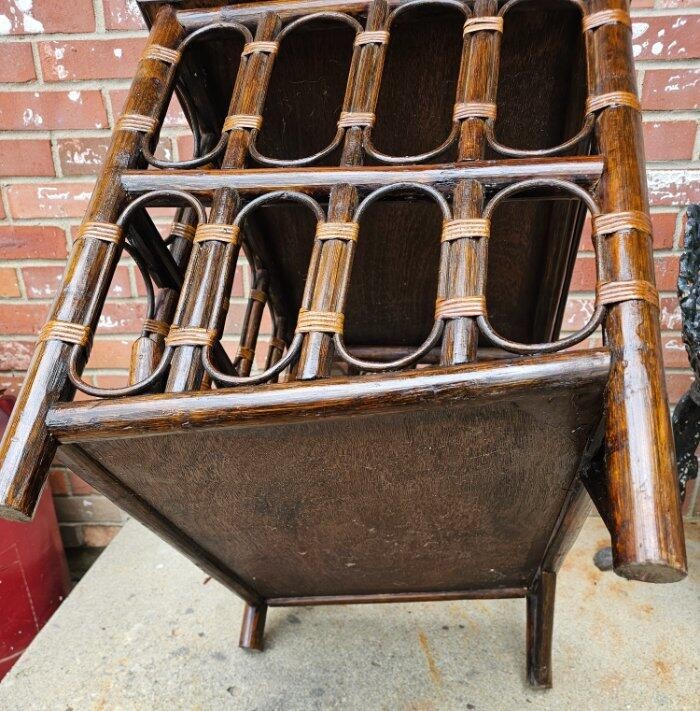 Vintage Bamboo Plant Fern Stand End Table Handmade Rosewood gallery