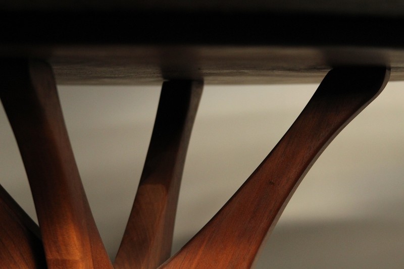 Sculptural Walnut and Slate Dining Table After Vladimir Kagan, 1950s MCM gallery