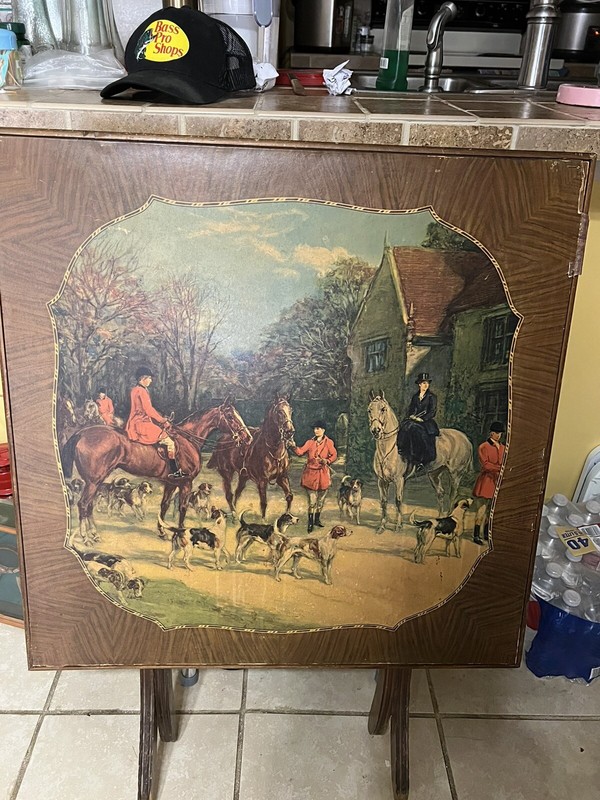 Vintage Walnut Card Game Table Antique gallery