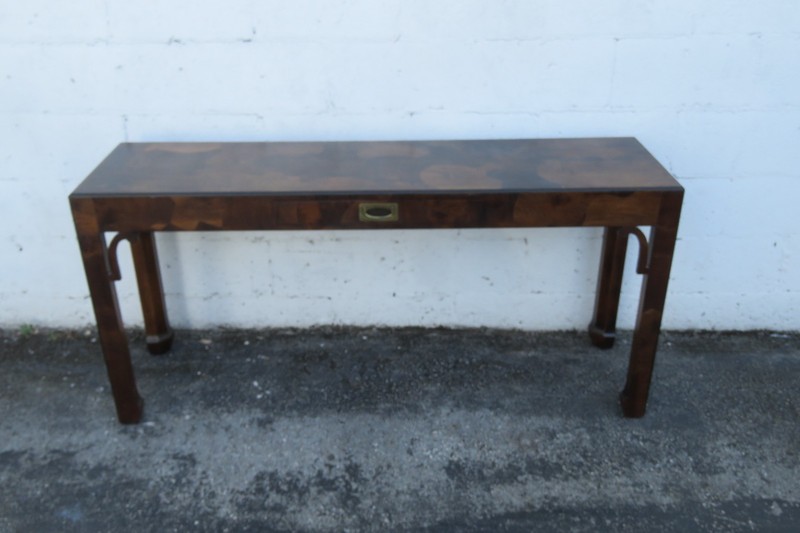 Hekman Hollywood Regency Inlay Long Narrow Library Console Table 6189