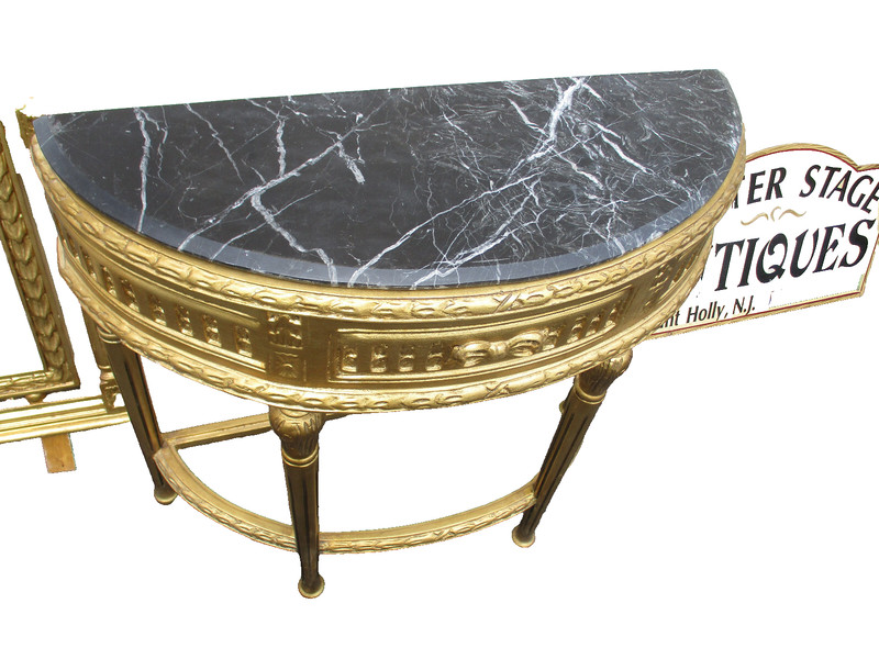 64439 Gold Decorator Console Table with Mirror gallery