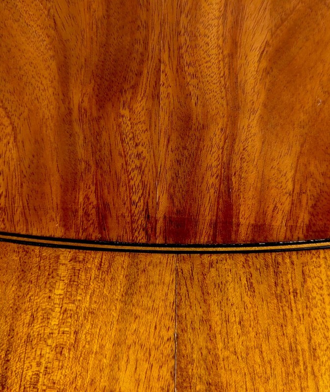 Large, professionally handcrafted Sheraton Crotch mahogany drum / Rent Table gallery