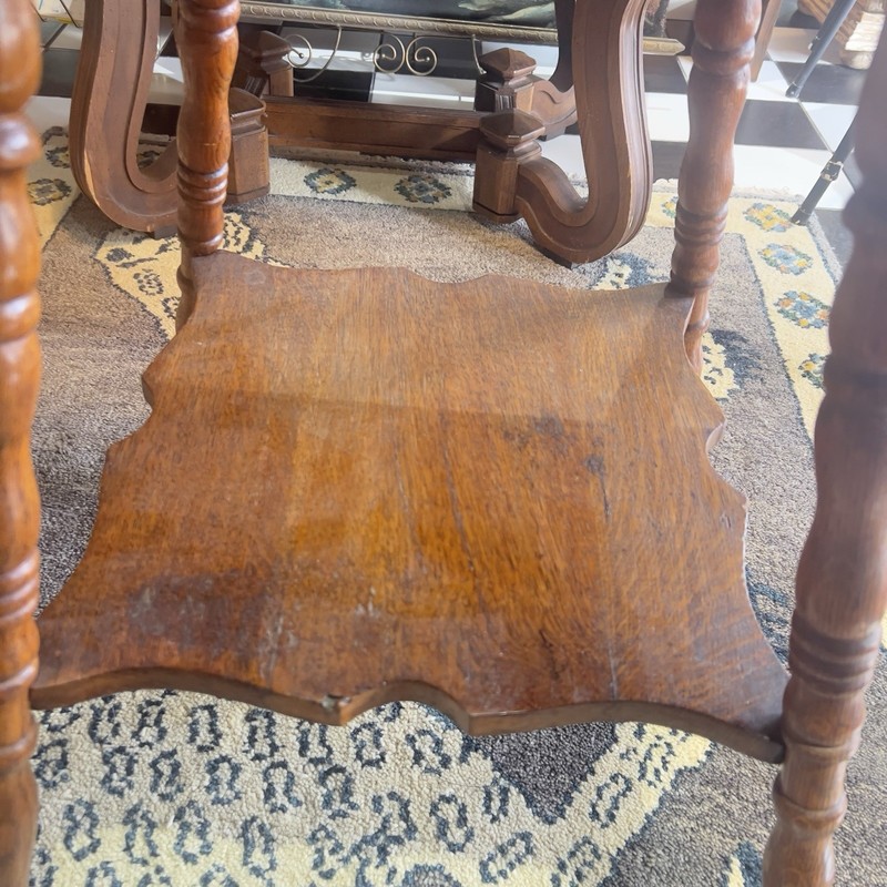 Antique Parlor Table w/ Marble Talon Glass Feet 1900's Original Condition gallery