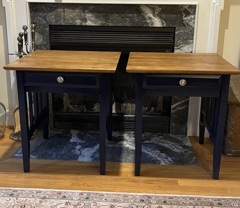 Two Vintage Wood Side Tables gallery