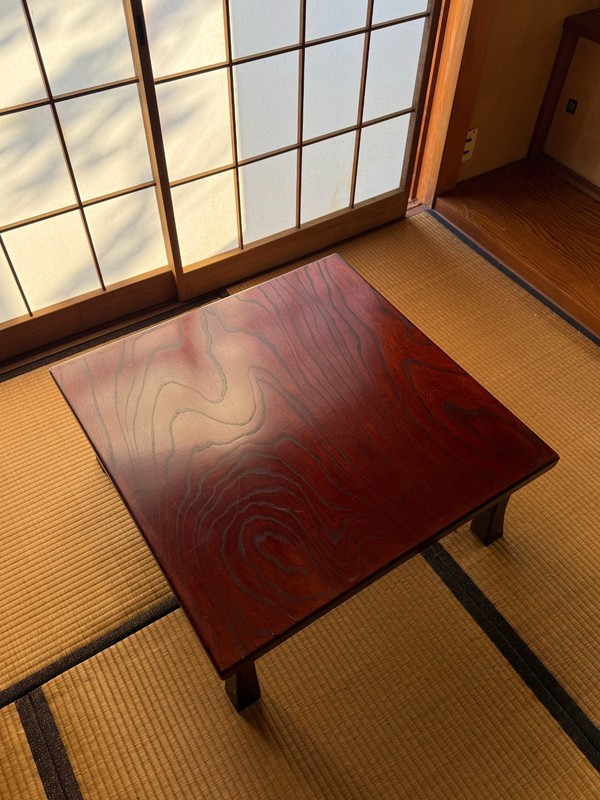 antique Japanese table with folding legs