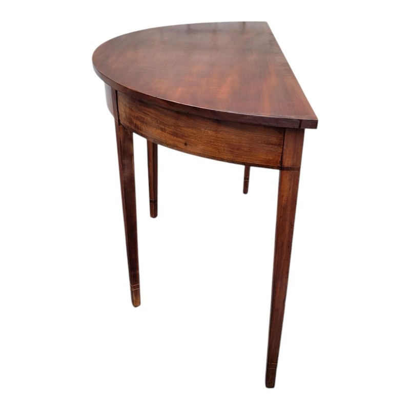 Antique 19th C Sheraton Mahogany Console Tables Pair–Solid Wood Hall Side Tables gallery