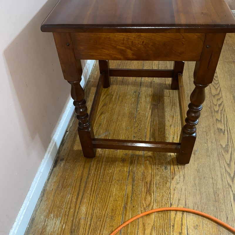 Antique L & J G Leopold Stickley Jacobean Cherry Wood One Drawer End Side Table gallery
