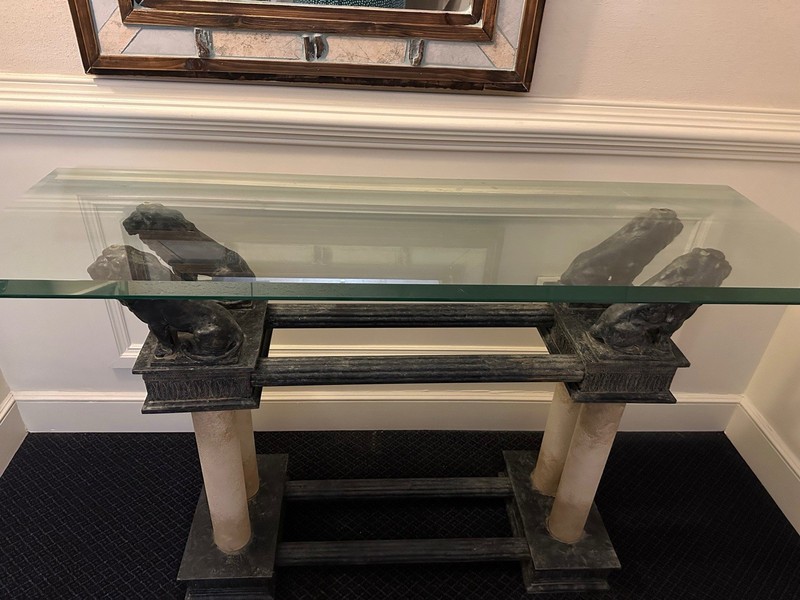 Mid 20th Century Black Lion Console Table gallery