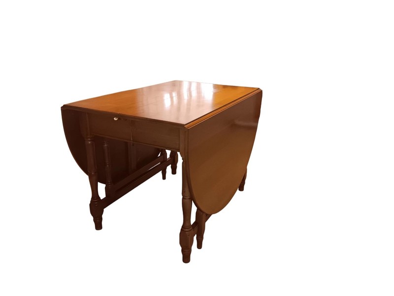 Large Solid Wood Drop Leaf Swing Gate Leg Diningroom Table gallery