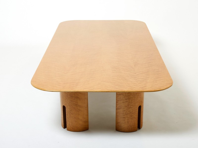 Extra Large maple brass coffee table Giovanni Offredi Saporiti 1980s gallery