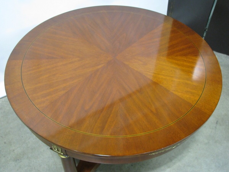 High-End French Empire 48″ Mahogany Gueridon Center Table Neoclassic Mounts