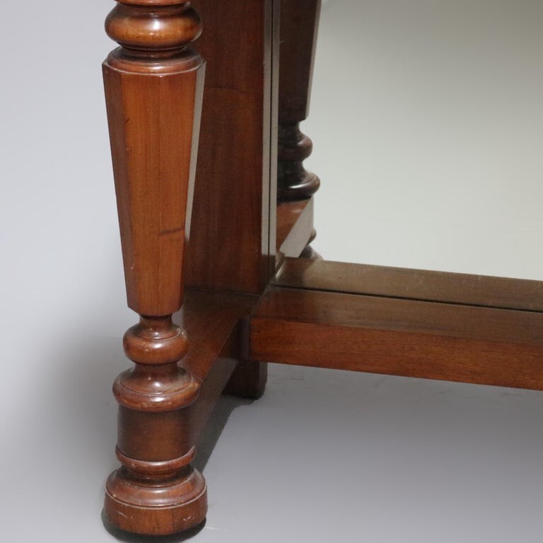 Classical Empire Mahogany Mirrored Pier Table with Balustrade Legs C1900 gallery
