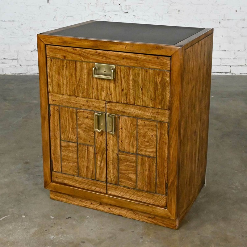 Vintage Drexel Weatherwood Collection Campaign Style End Table Cabinet or Chest gallery