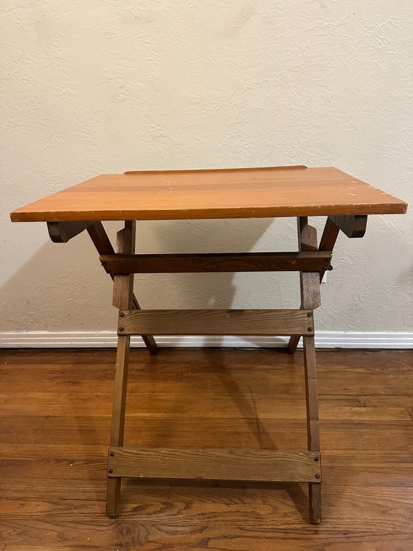 Vintage Wood Anco Bilt Collapsible Drafting Table Folds Very Nice