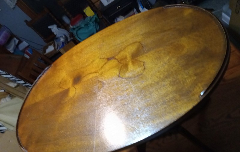 Mid Century Mahogany Oval Lyre Base End Table / Side Table (RP-ET121) gallery