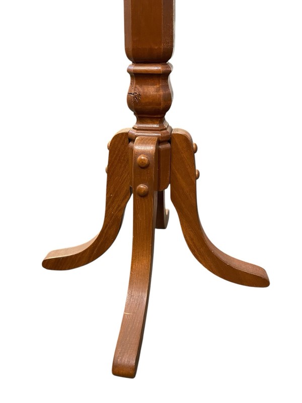 Vintage Solid Oak Four Footed Pedestal Stand Table 36”Tx12”W Treenail Fasteners gallery