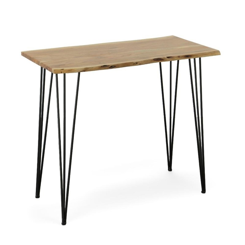 Seti Live Edge Bar Table – Natural Top – Black Base