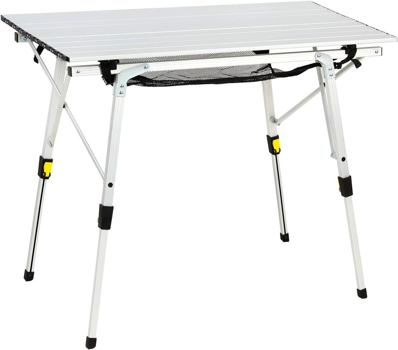 PORTAL Outdoor Folding Portable Picnic/Camping Table with Adjustable Silver