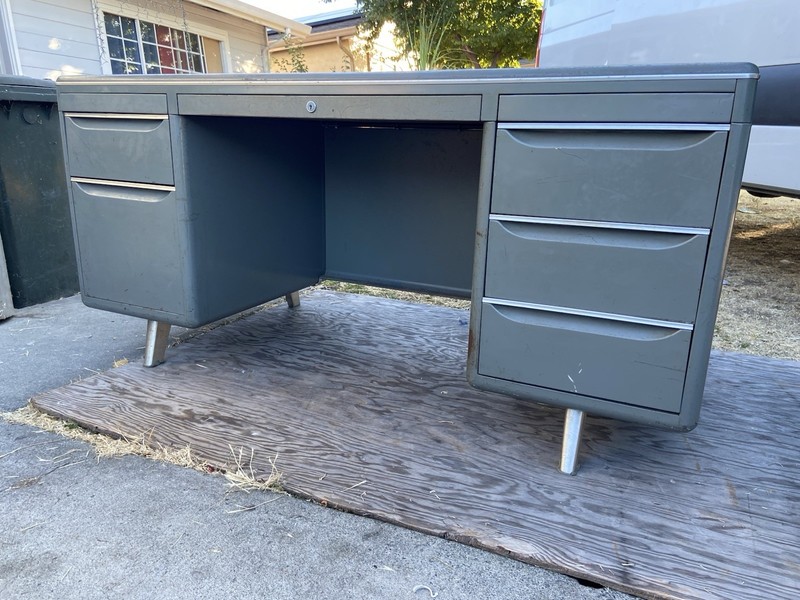 Vintage General Fireproofing Co. Tanker Desk Table- Mid Century