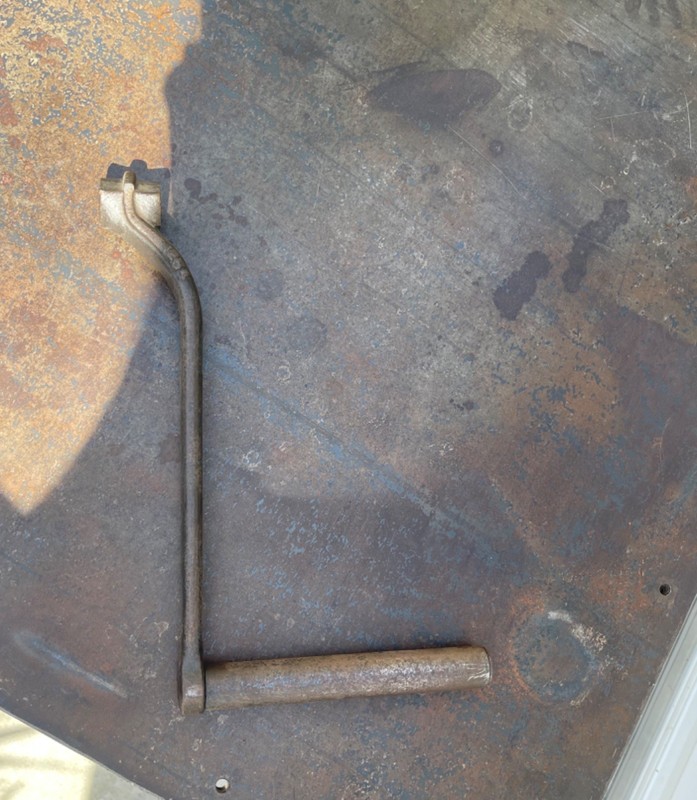 AMAZING LARGE HEAVY METAL VINTAGE INDUSTRIAL MECHANICAL TELESCOPING TABLES (2) gallery