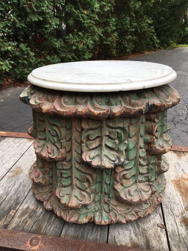 Antique Architectural Building Column Table Paris Industrial End Table 1800’s #1