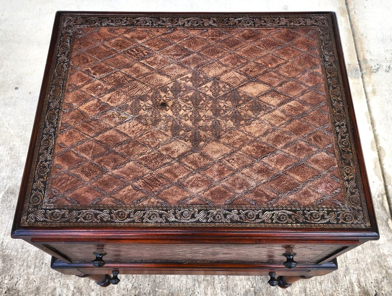 Theodore Alexander Leather Wrapped Side Accent Table gallery