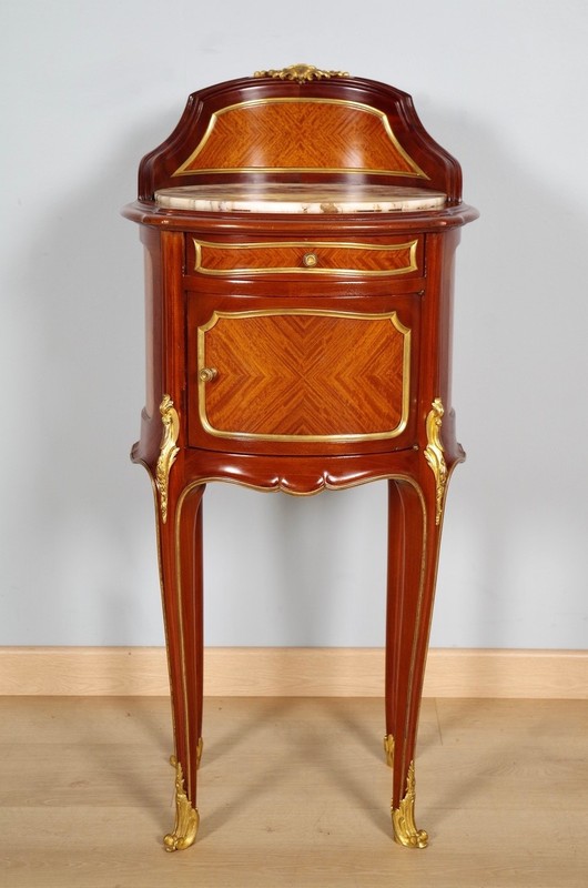Louis XV Style Bedside Table Signed Rinck