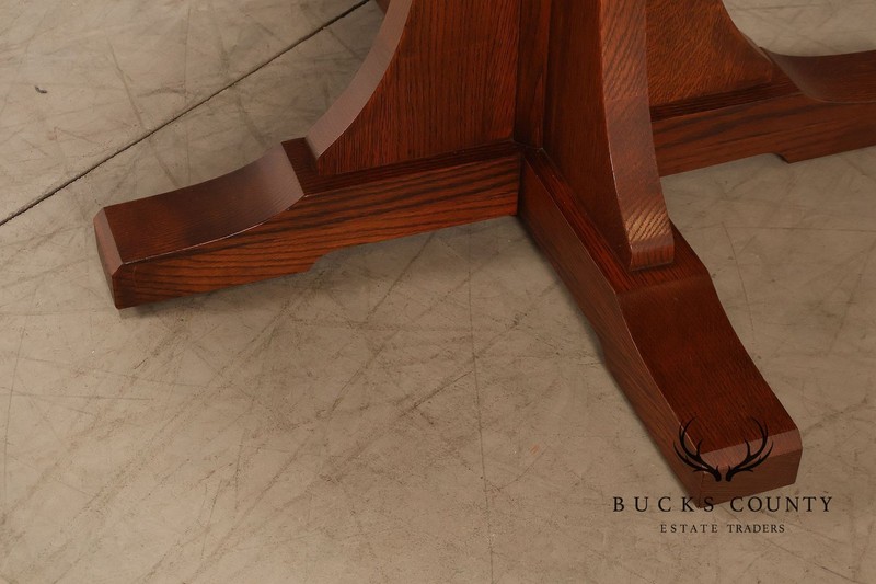 Stickley Mission Collection 46" Round Oak Pedestal Dining Table gallery