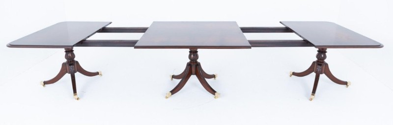 Regency Dining Table Pedestal Extending 20 Seater Mahogany gallery
