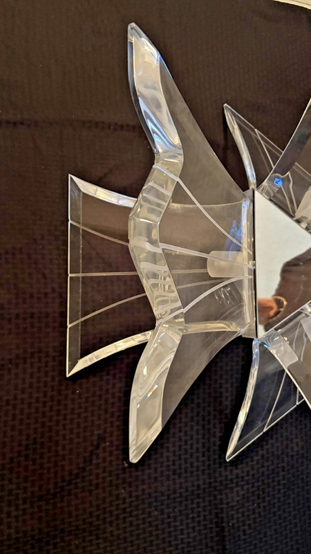 LUCITE FROM REFINED FURNISHINGS BUTTERFLY WING GLASS COFFEE TABLE -MCM gallery