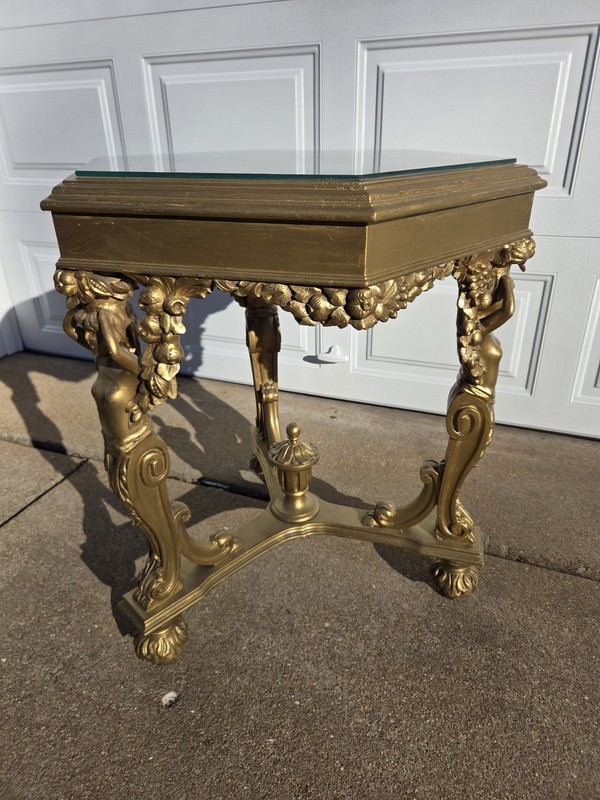 Vintage Louis XVI Gilded Occasional Table gallery
