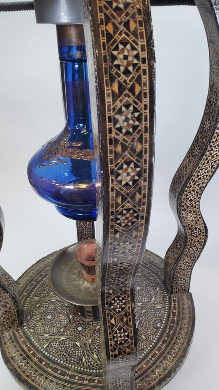 Unique Hand Made Syrian Antique Side Table Hookah Over 30 Years Old Super Rare gallery